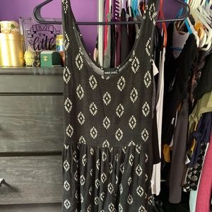 Black Dress - Tribal Diamond Pattern
